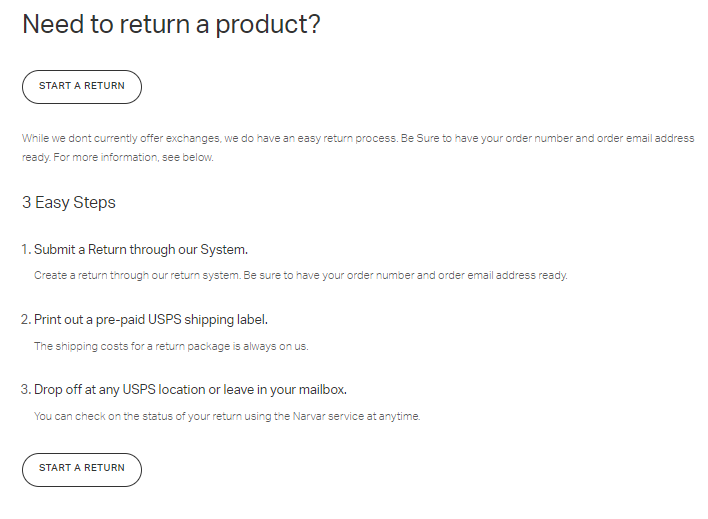 VUORI RETURN POLICY - Vuori Return and Exchange Steps