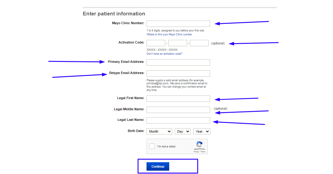 Register at Mayo Clinic Patient Portal