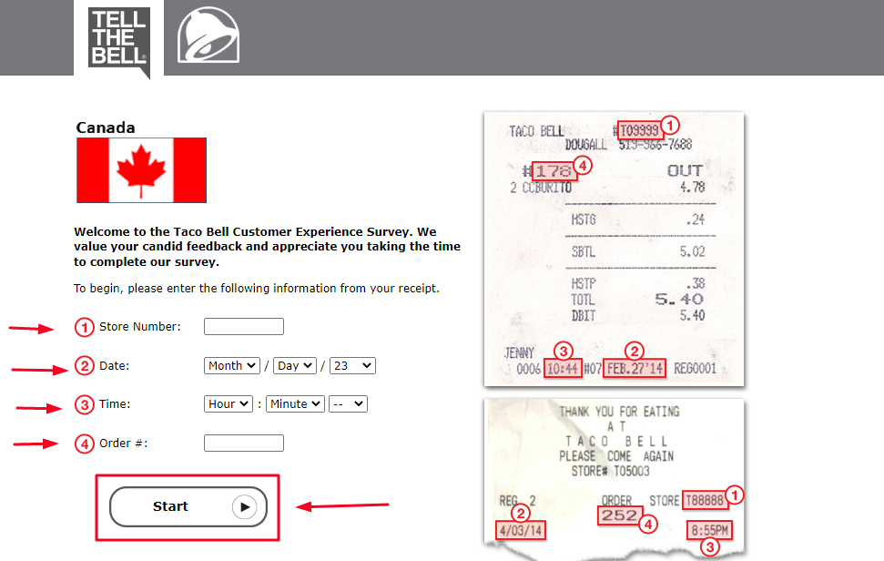 Taco Bell Canada Guest Experience Survey