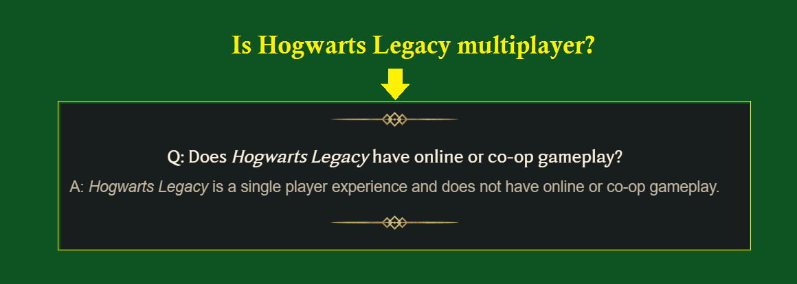 Is Hogwarts Legacy multiplayer