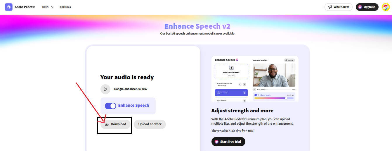 Adobe Voice Enhancer Tool