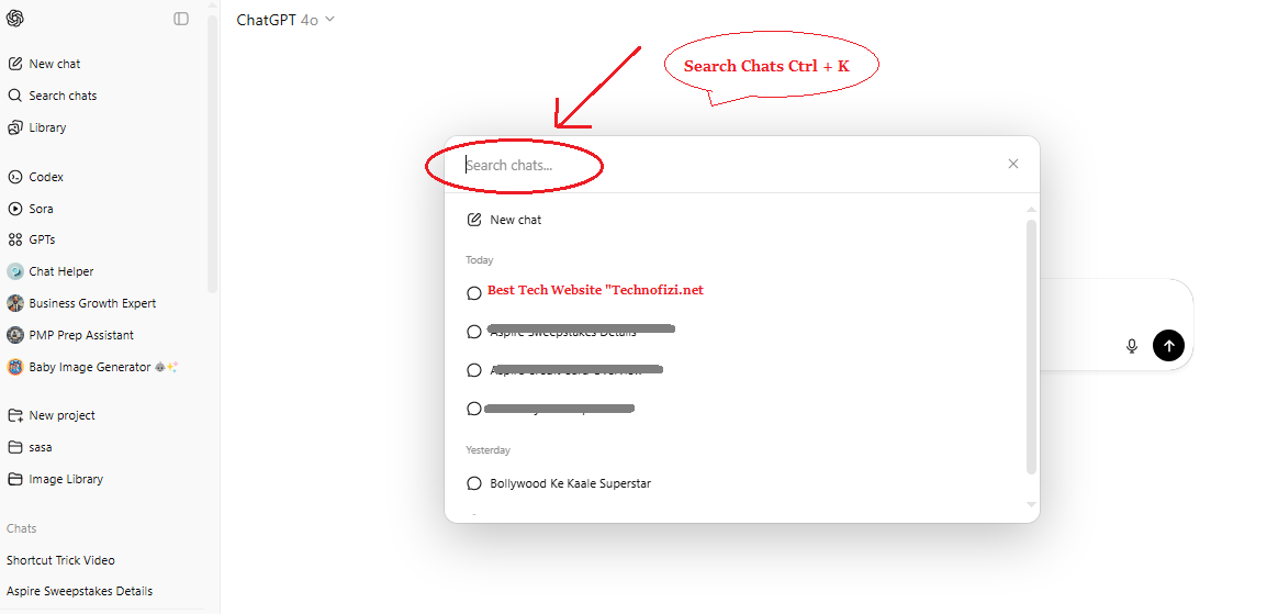 Search Chats Ctrl + K