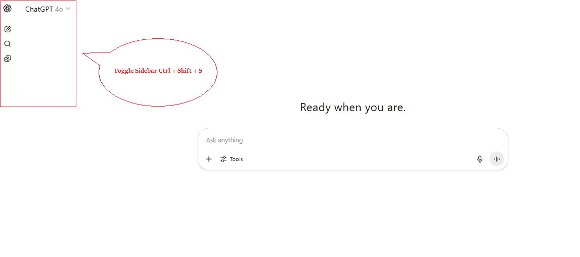 Toggle Sidebar Ctrl + Shift + S