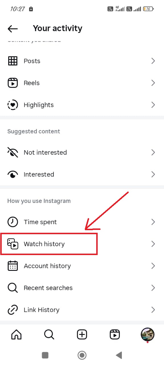 View Instagram Watch History